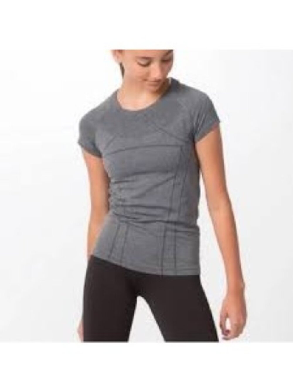 Ivivva Grey Fly Tech Short Sleeve Athletic Shirt, Size 8